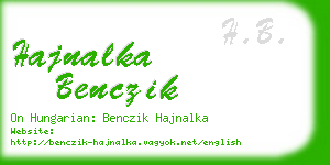 hajnalka benczik business card